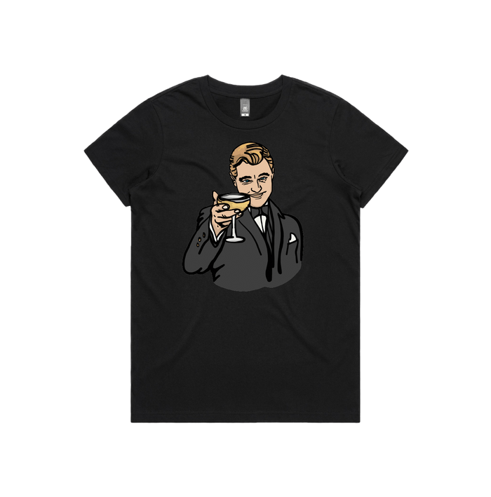 XS / Black / Large Front Design DiCaprio Gatsby Cheers 🍸 - Women's T Shirt
