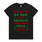 XS / Black / Large Front Design Die Hard Christmas 💥🎄 – Women's T Shirt