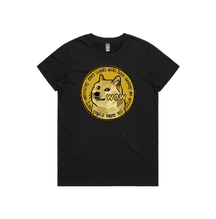 XS / Black / Large Front Design Dogecoin 🚀 - Women's T Shirt