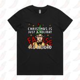 XS / Black / Large Front Design Dwight Christmas 👩‍🌾🎄- Women's T Shirt