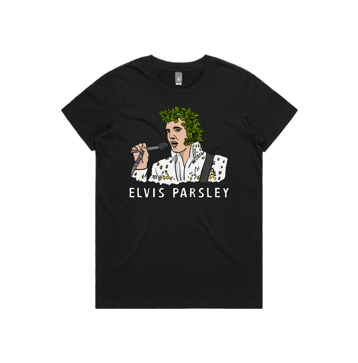 XS / Black / Large Front Design Elvis Parsley 🌿 - Women's T Shirt