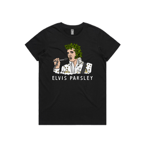 XS / Black / Large Front Design Elvis Parsley 🌿 - Women's T Shirt