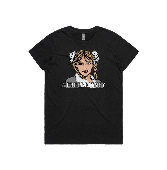XS / Black / Large Front Design FREE BRITNEY 🎤 - Women's T Shirt