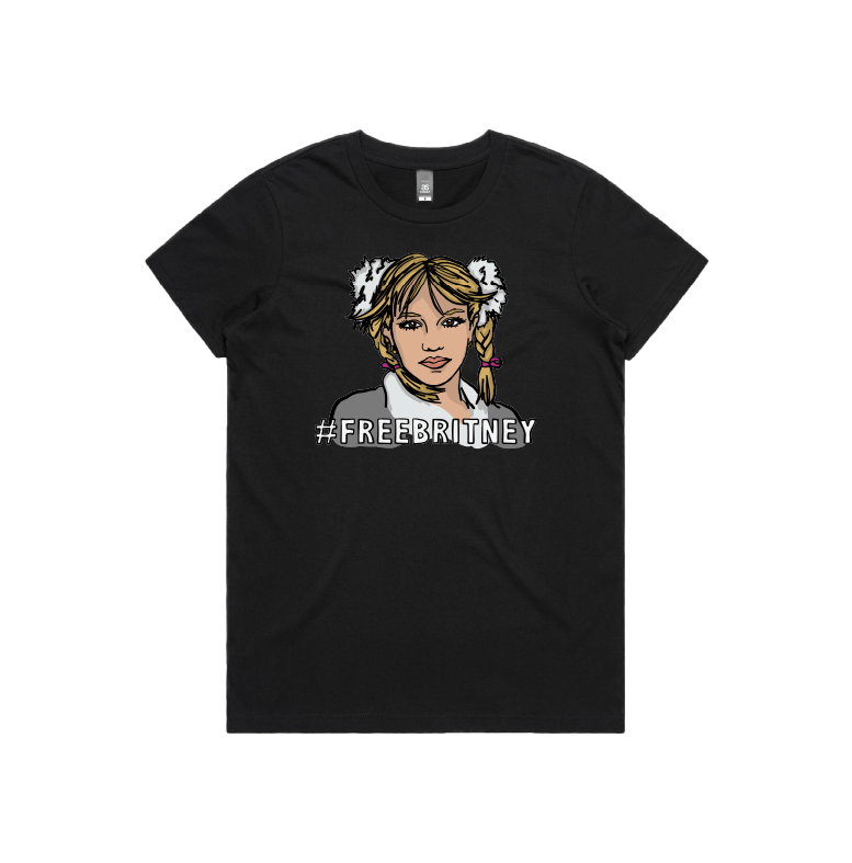 XS / Black / Large Front Design FREE BRITNEY 🎤 - Women's T Shirt