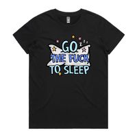 XS / Black / Large Front Design Go The F To Sleep 🤬💤 – Women's T Shirt