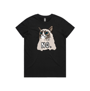 XS / Black / Large Front Design Grumpy Cat! 😾 - Women's T Shirt