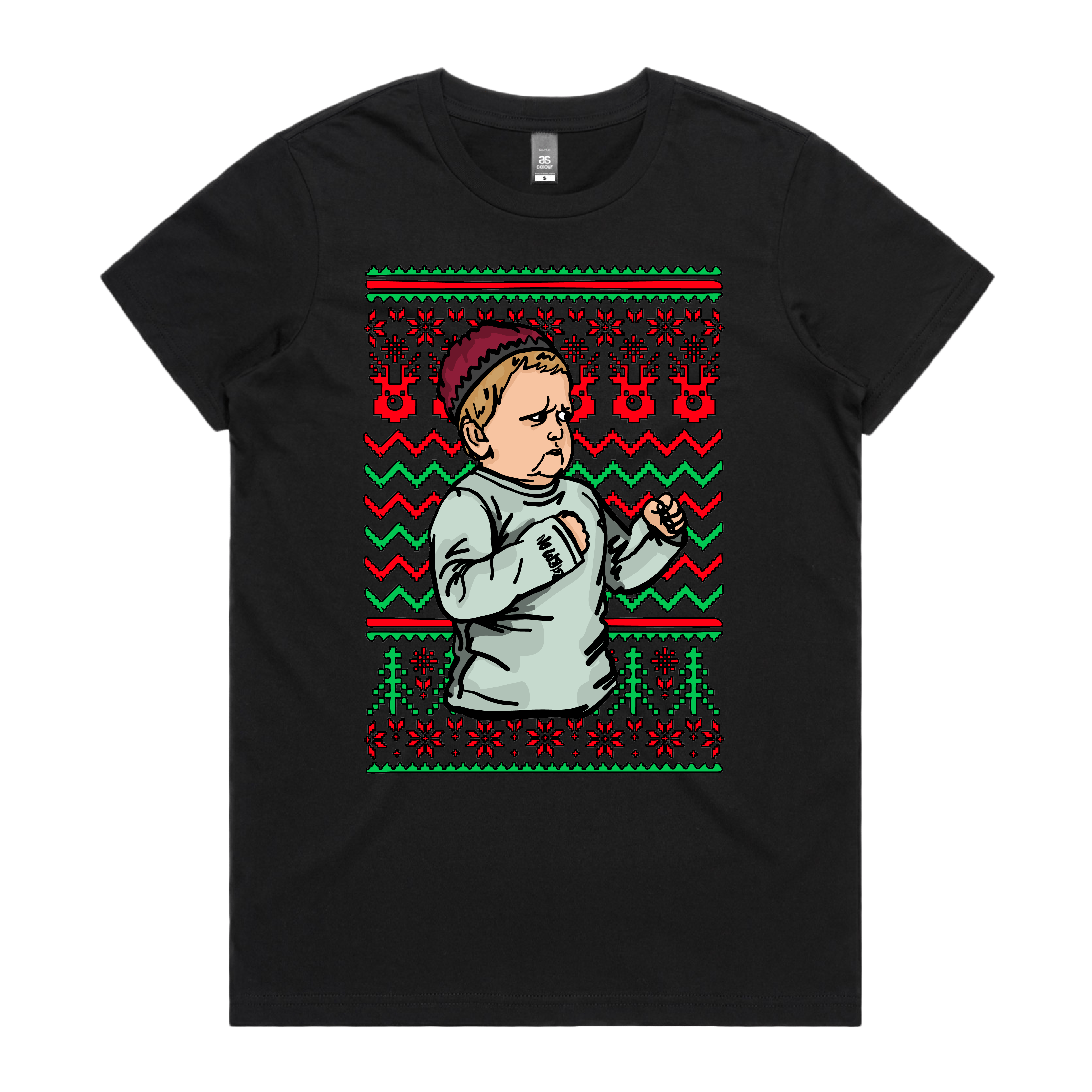 XS / Black / Large Front Design Hasbulla Christmas 🥊🎄 – Women's T Shirt