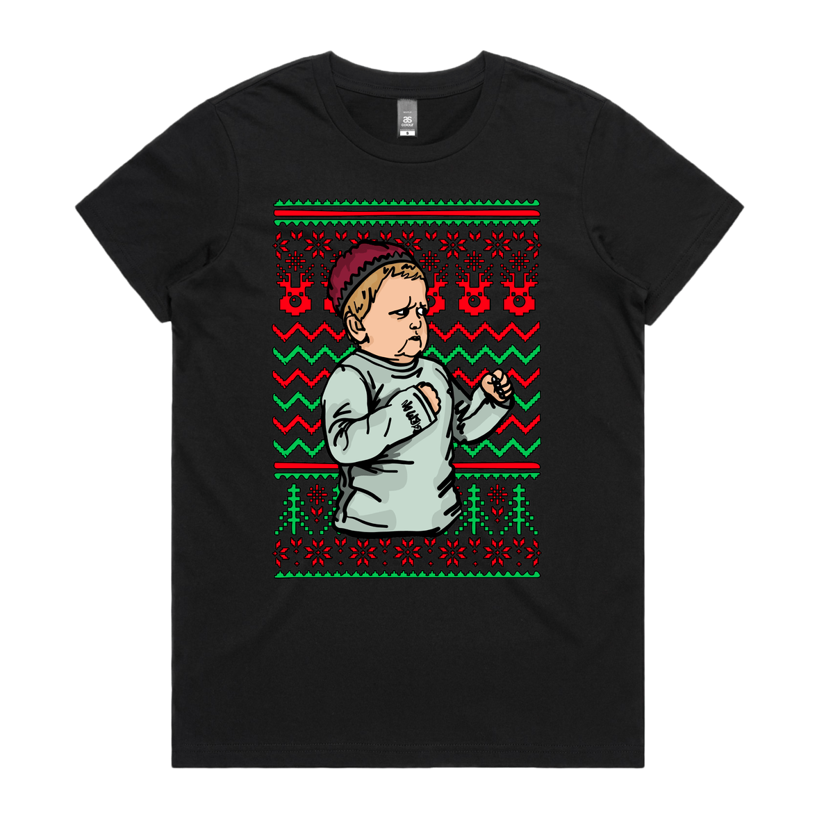 XS / Black / Large Front Design Hasbulla Christmas 🥊🎄 – Women's T Shirt