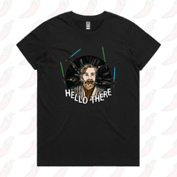 XS / Black / Large Front Design Hello There! 👋 - Women's T Shirt