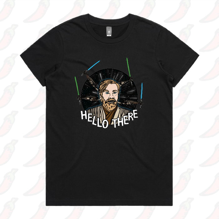 XS / Black / Large Front Design Hello There! 👋 - Women's T Shirt
