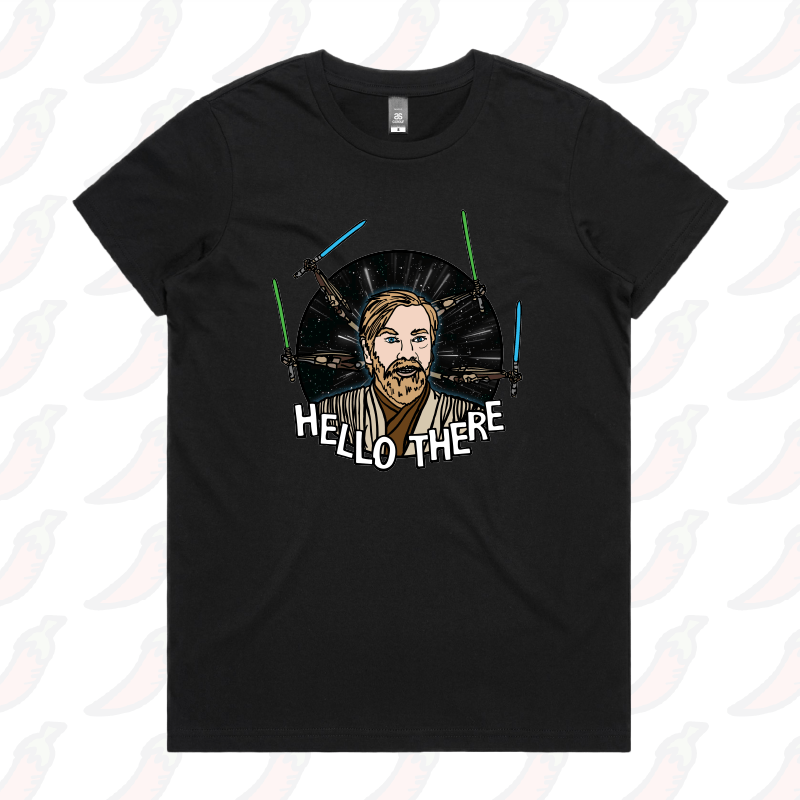 XS / Black / Large Front Design Hello There! 👋 - Women's T Shirt