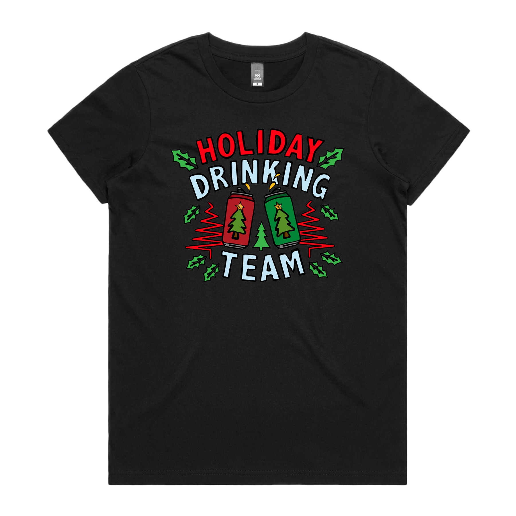 XS / Black / Large Front Design Holiday Drinking Team 🍻🎄 – Women's T Shirt