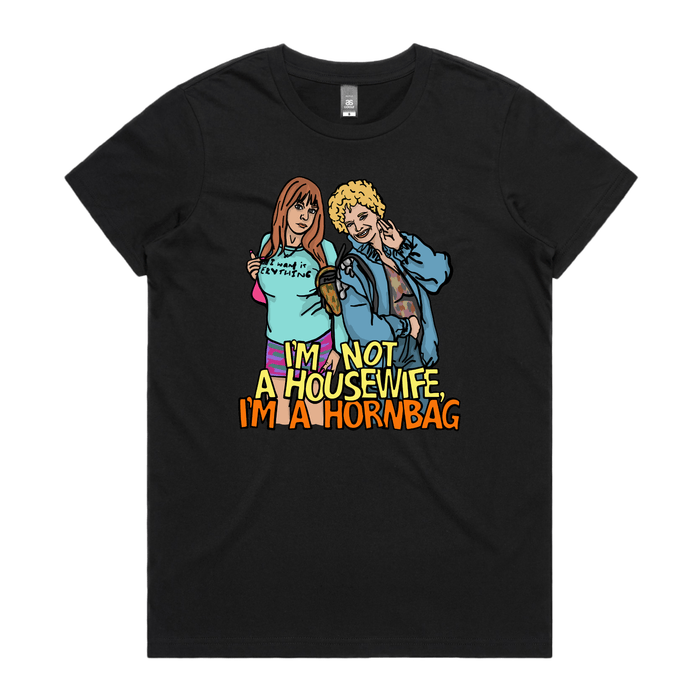XS / Black / Large Front Design Hornbag 😈 - Women's T Shirt