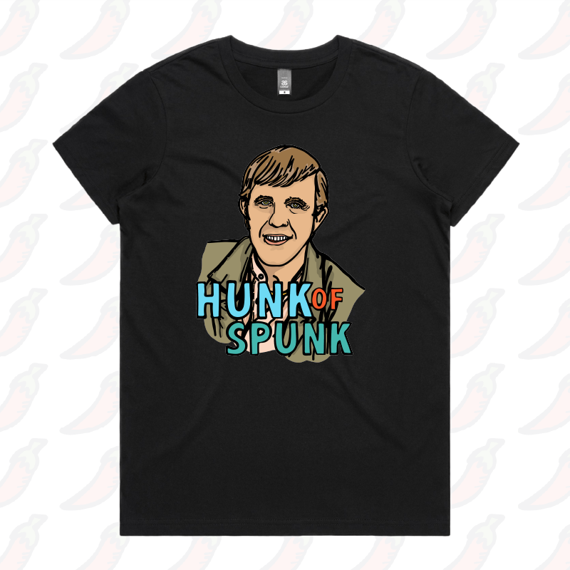 XS / Black / Large Front Design Hunk Of Spunk 👱- Women's T Shirt