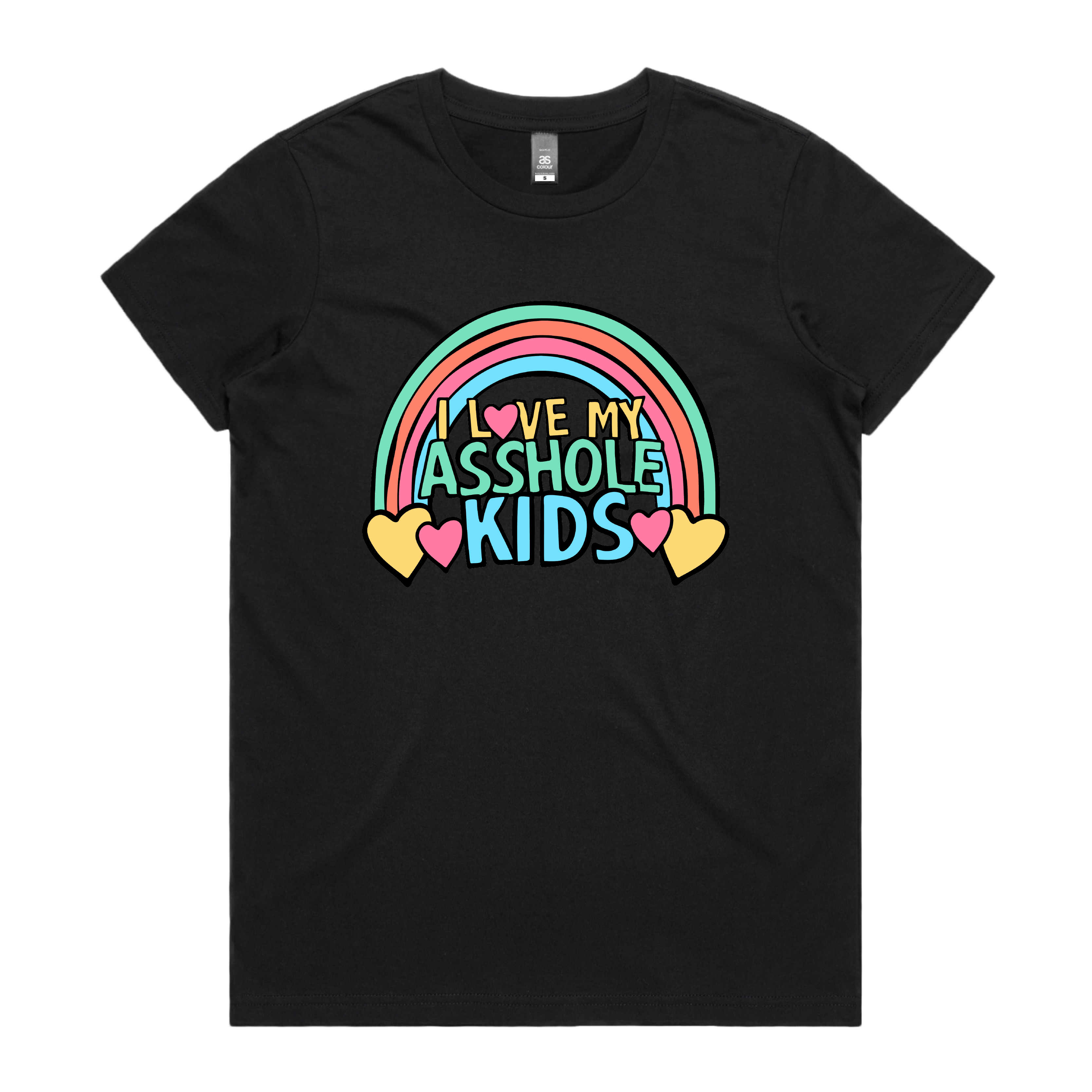 XS / Black / Large Front Design I Love My A$$hole Kids ❤️💢 – Women's T Shirt