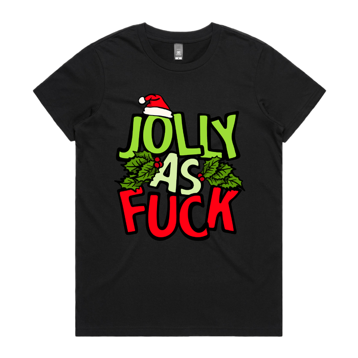 XS / Black / Large Front Design Jolly As 🎄🌟 –  Women's T Shirt