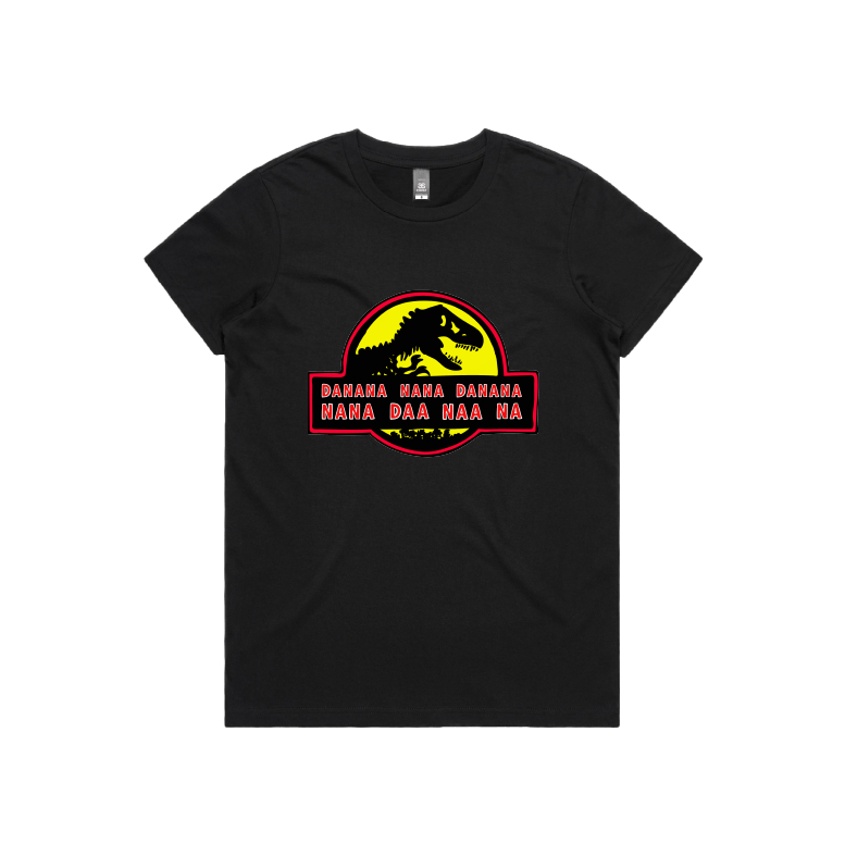 XS / Black / Large Front Design Jurassic Park Theme 🦕 - Women's T Shirt