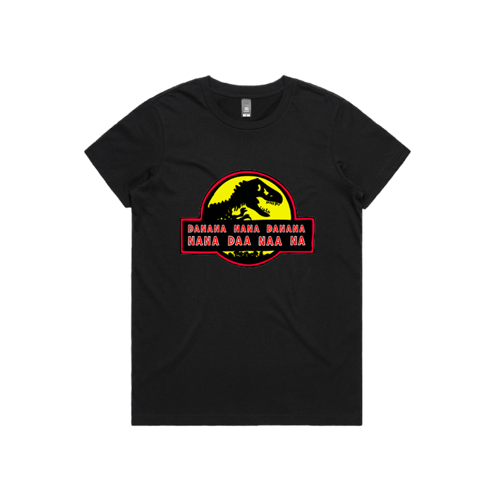 XS / Black / Large Front Design Jurassic Park Theme 🦕 - Women's T Shirt