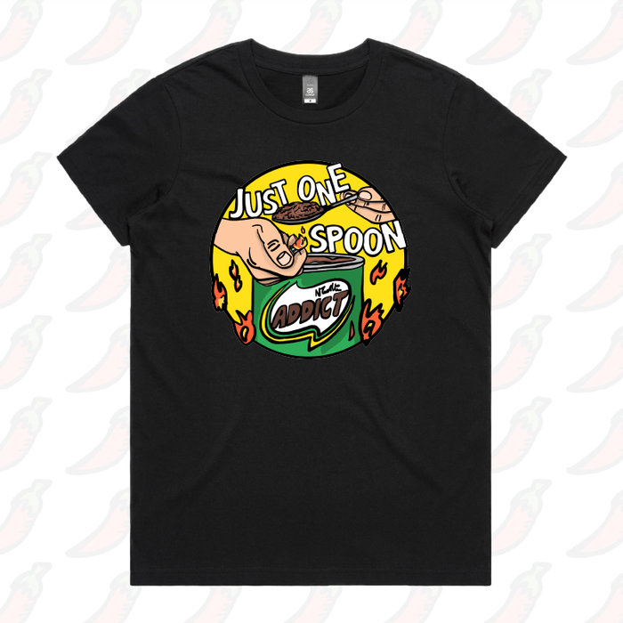 XS / Black / Large Front Design Just One Spoon 🥄 - Women's T Shirt