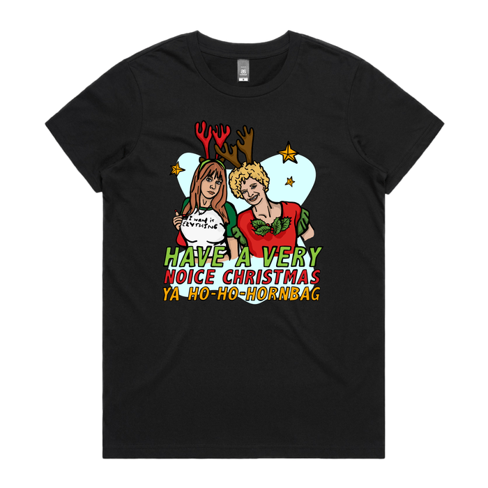 XS / Black / Large Front Design Kath & Kim Christmas 😈🎄 - Women's T Shirt