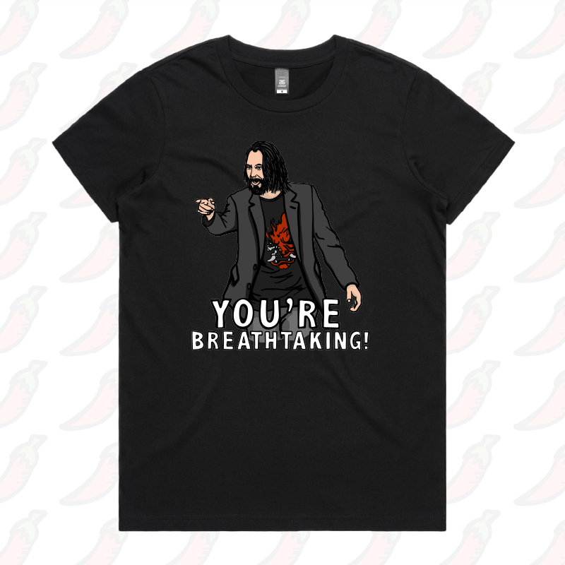XS / Black / Large Front Design Keanu Breathtaking 👈 - Women's T Shirt