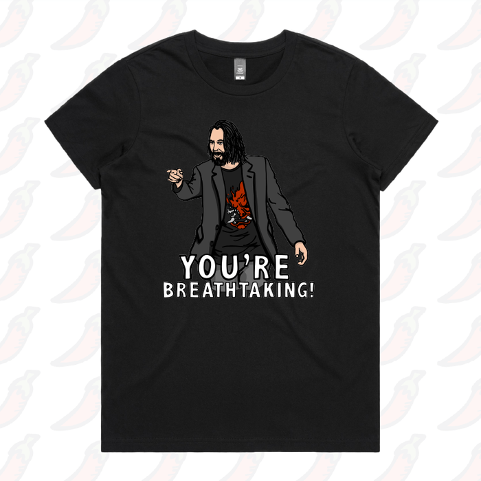 XS / Black / Large Front Design Keanu Breathtaking 👈 - Women's T Shirt