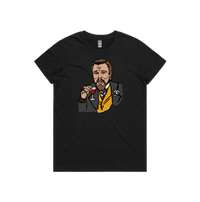 XS / Black / Large Front Design Laughing Leo 🍷 - Women's T Shirt