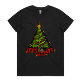 XS / Black / Large Front Design Let’s Get Lit 🎄💡 –  Women's T Shirt