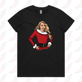 XS / Black / Large Front Design Mariah Christmas 🎁 - Women's T Shirt