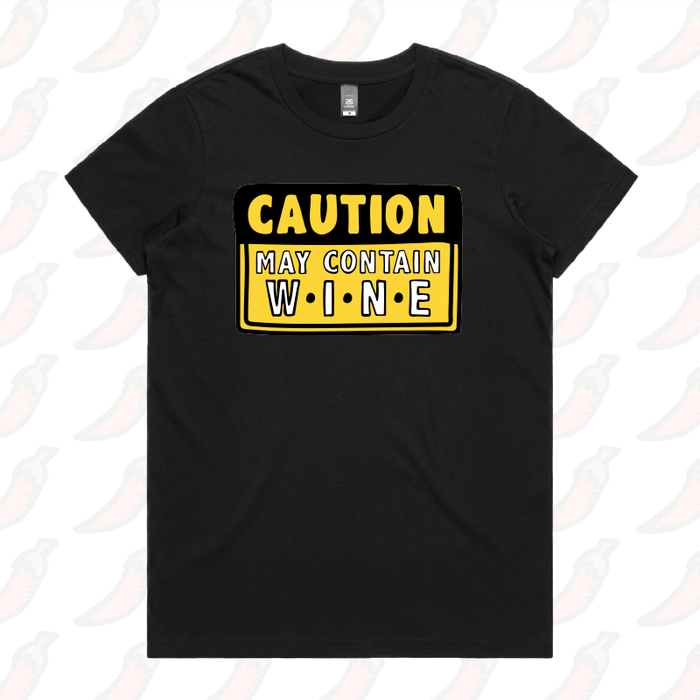 XS / Black / Large Front Design May Contain Wine 🍷 – Women's T Shirt