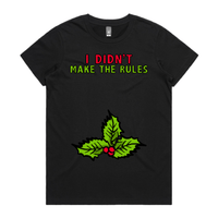 XS / Black / Large Front Design Mistletoe Rules 💋🎄 –  Women's T Shirt