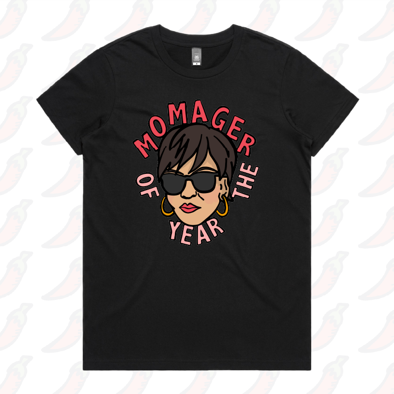 XS / Black / Large Front Design Momager 🕶️ - Women's T Shirt