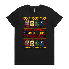 XS / Black / Large Front Design Most Wonderful Time For A Beer 🎁🍻 – Women's T Shirt