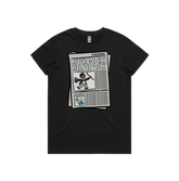 XS / Black / Large Front Design Murdoch Monopoly 📰 - Women's T Shirt