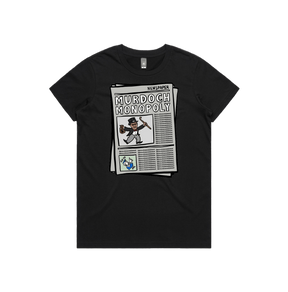 XS / Black / Large Front Design Murdoch Monopoly 📰 - Women's T Shirt