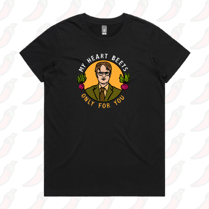 XS / Black / Large Front Design My Heart Beets For You 💓 - Women's T Shirt