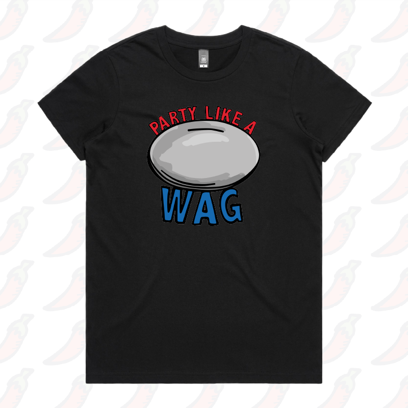 XS / Black / Large Front Design Party Like a WAG 🍽❄ - Women's T Shirt
