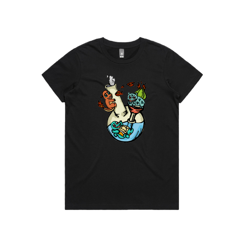 XS / Black / Large Front Design Pokebong 🦎 - Women's T Shirt