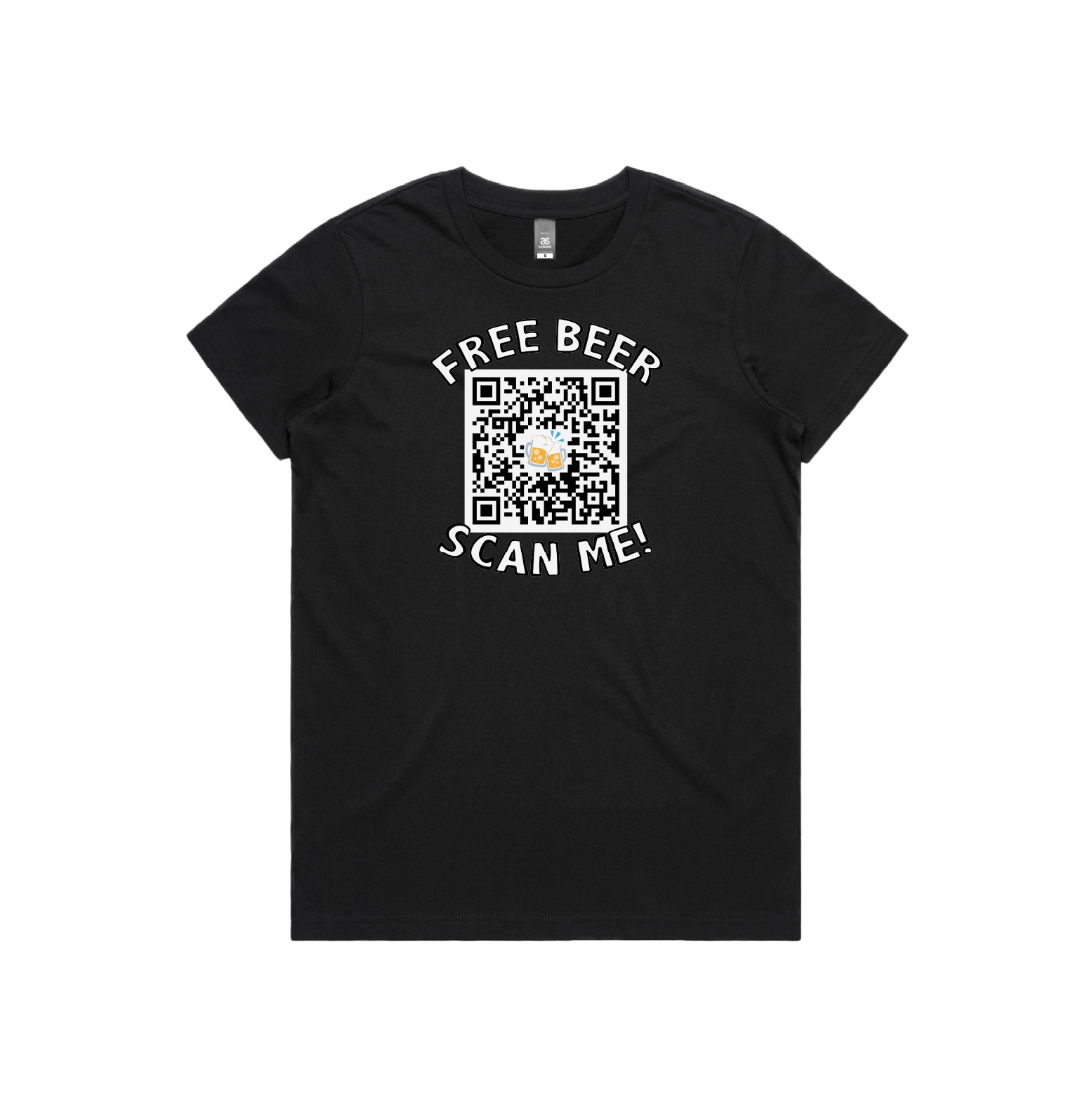XS / Black / Large Front Design Rick Roll QR Prank 🎵 - Women's T Shirt