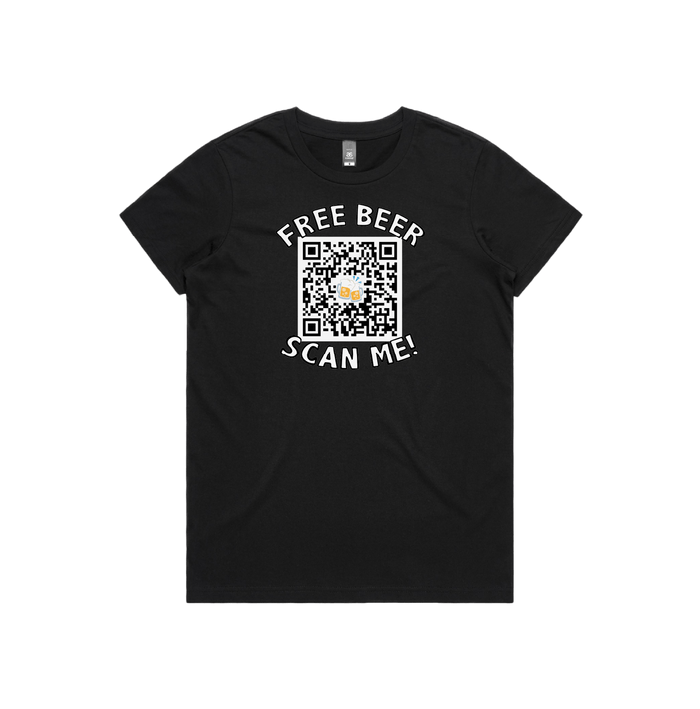 XS / Black / Large Front Design Rick Roll QR Prank 🎵 - Women's T Shirt