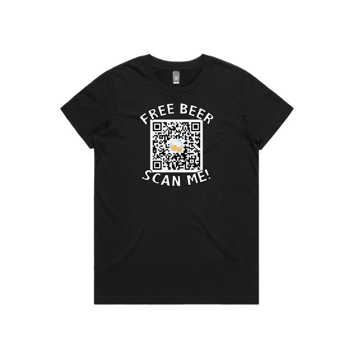 XS / Black / Large Front Design Rick Roll QR Prank 🎵 - Women's T Shirt