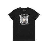 XS / Black / Large Front Design Rick Roll QR Prank 🎵 - Women's T Shirt