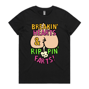 XS / Black / Large Front Design Rippin Farts 💔💨 - Women's T Shirt