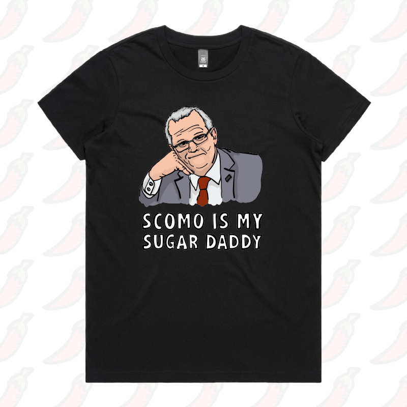 XS / Black / Large Front Design Scomo Sugar Daddy 💸 - Women's T Shirt