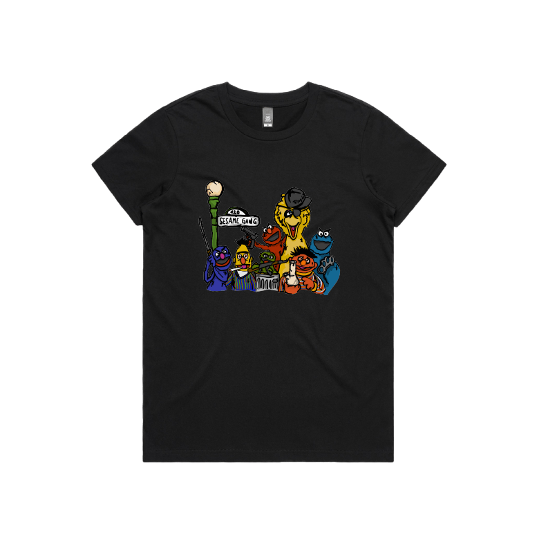 XS / Black / Large Front Design Sesame Gang 🥴 - Women's T Shirt
