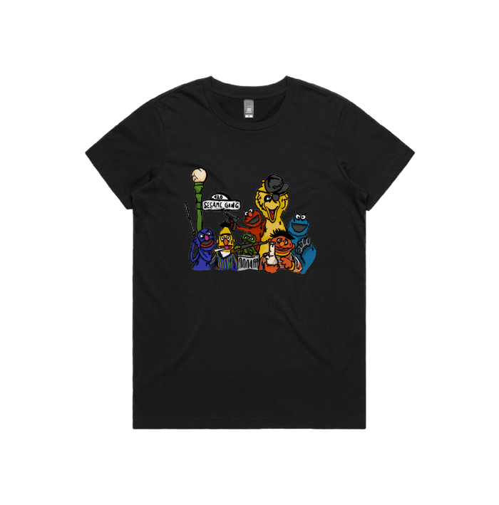 XS / Black / Large Front Design Sesame Gang 🥴 - Women's T Shirt