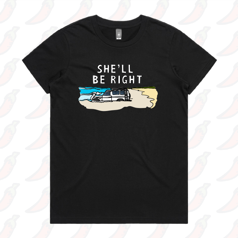 XS / Black / Large Front Design She'll Be Right 🤷‍♂️ - Women's T Shirt
