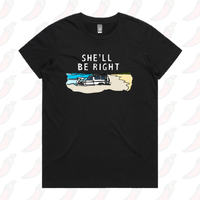 XS / Black / Large Front Design She'll Be Right 🤷‍♂️ - Women's T Shirt