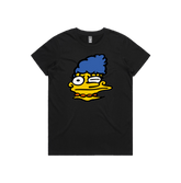 XS / Black / Large Front Design Smeared Marge 👕 - Women's T Shirt
