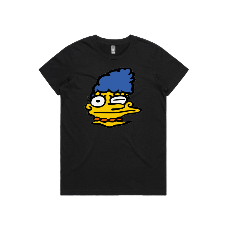 XS / Black / Large Front Design Smeared Marge 👕 - Women's T Shirt